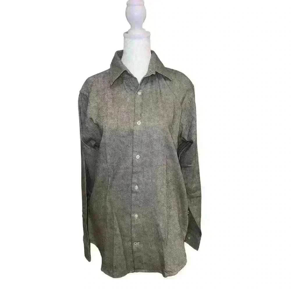 NNO7 No Nationality Button Down Long Sleeve Shirt Men’s Small Cotton Cotton
